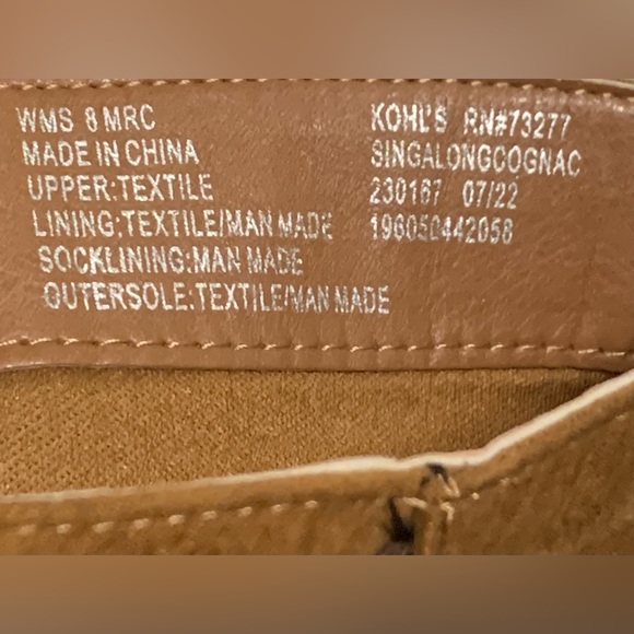 Kohl’s Knee High Fringe Boots Womens Sz 8 Tan Zip Up Western Cowgirl Square Toe - Picture 12 of 12